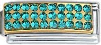 Superlink birthstone - December Turquoise 9mm Italian charm - Click Image to Close